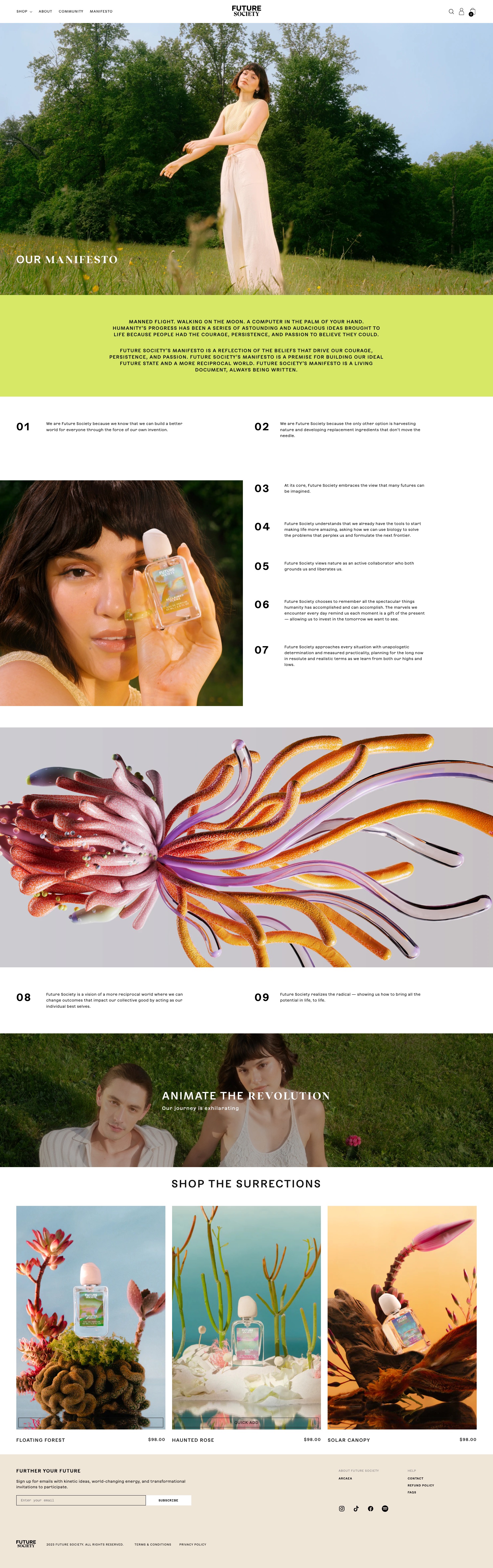 Future Society manifesto page