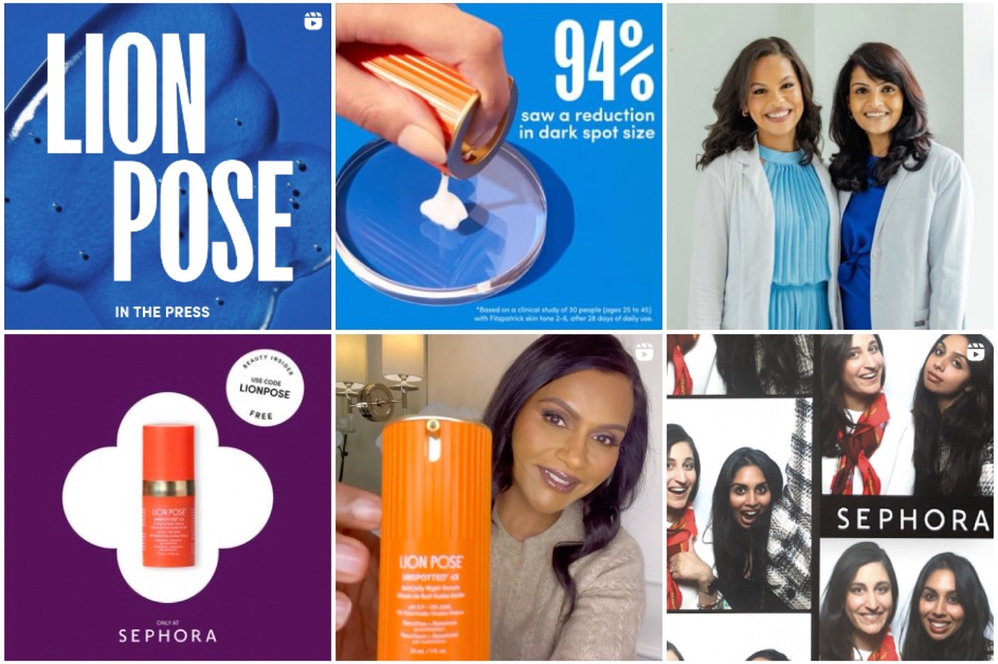 Lion Pose social system — press, clinical results, and Sephora launch