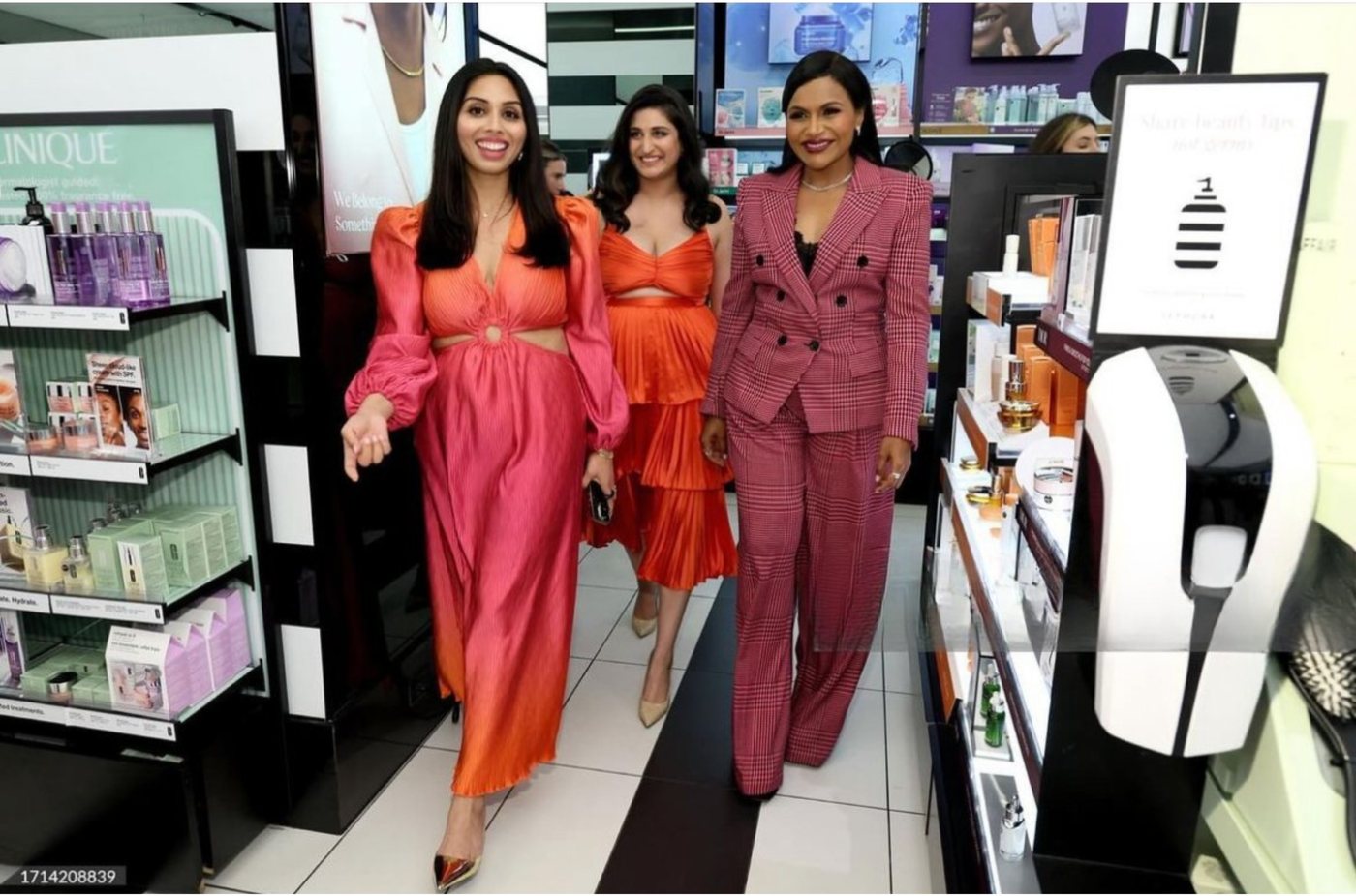 The founders and Mindy Kaling walking the Sephora floor