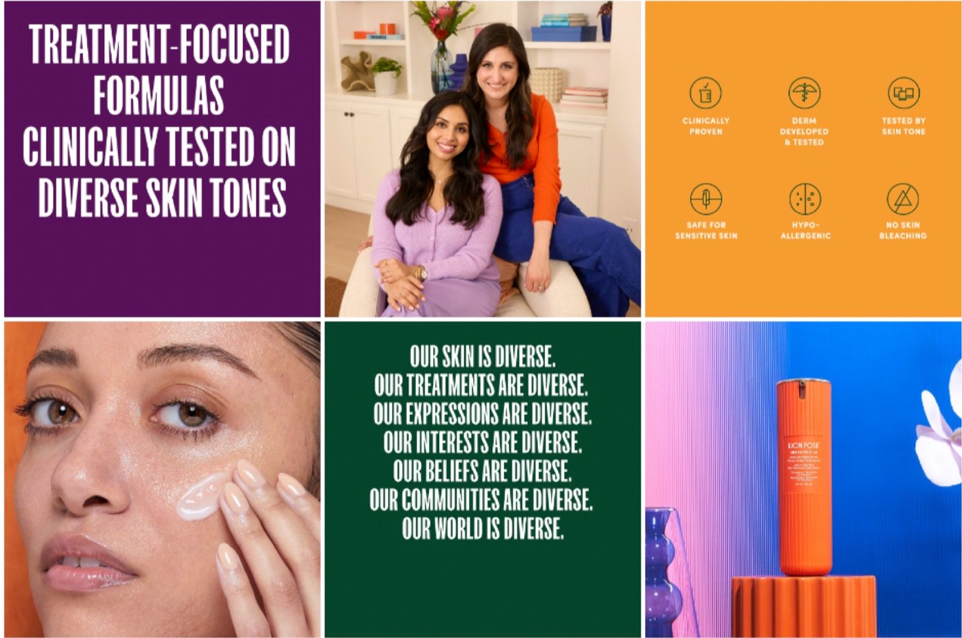 Treatment-focused formulas clinically tested on diverse skin tones — Lion Pose social grid