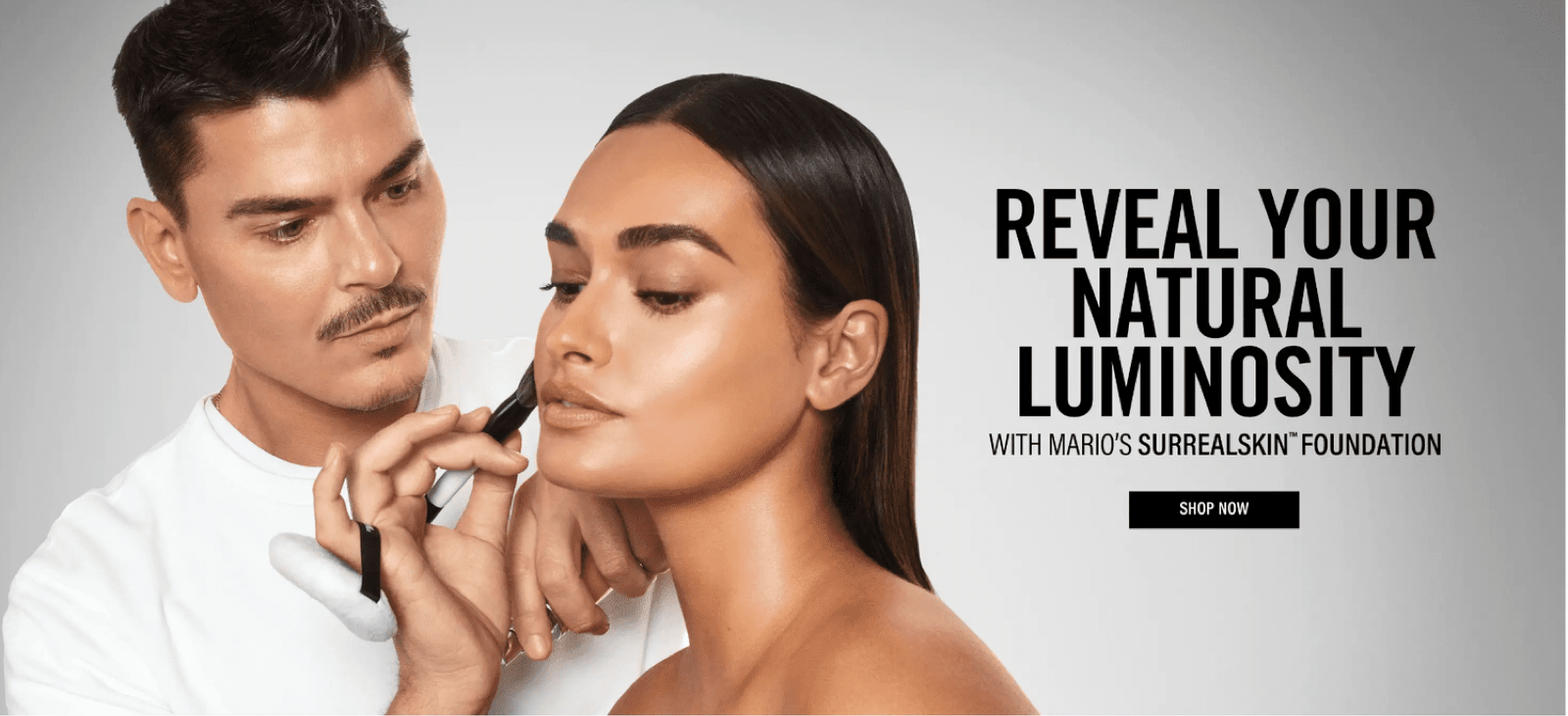 Reveal Your Natural Luminosity — Mario applying SurrealSkin foundation