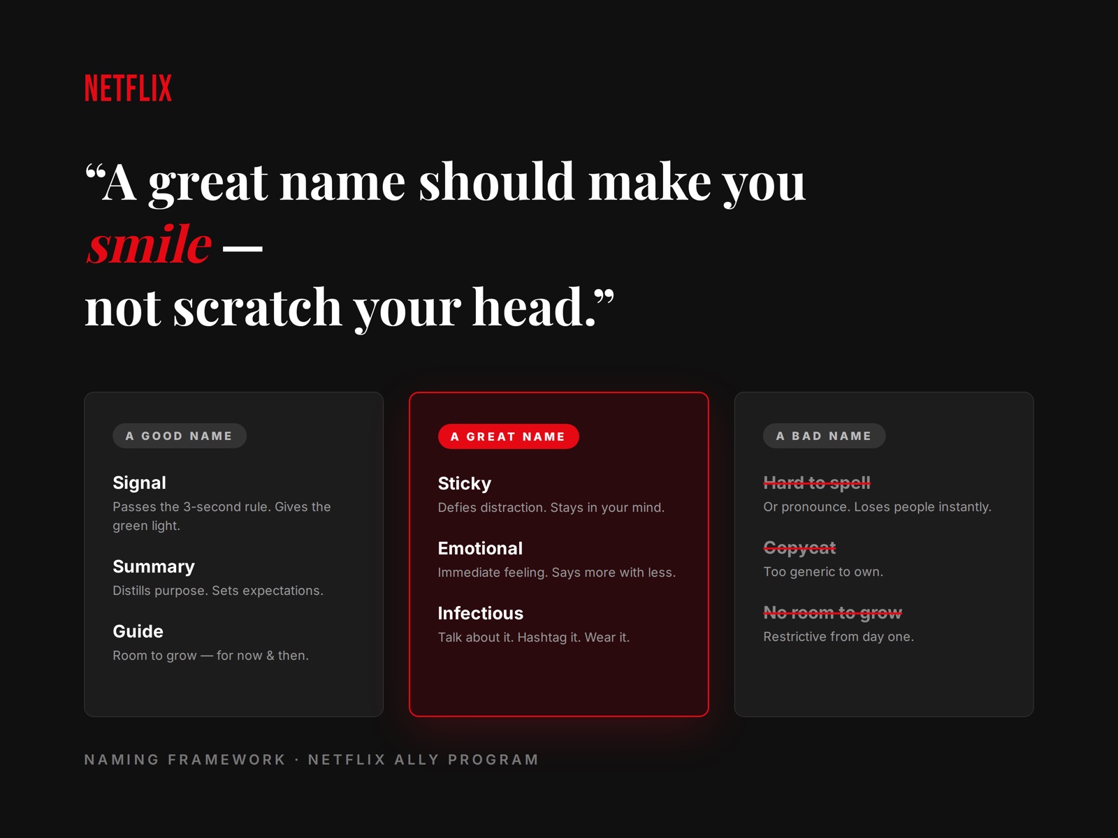 Netflix naming framework
