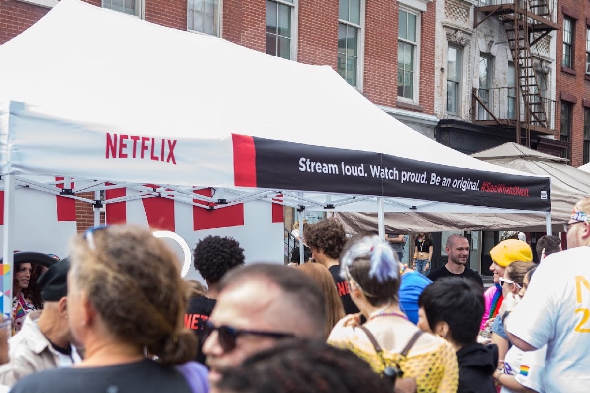 The Netflix tent at NYC Pride