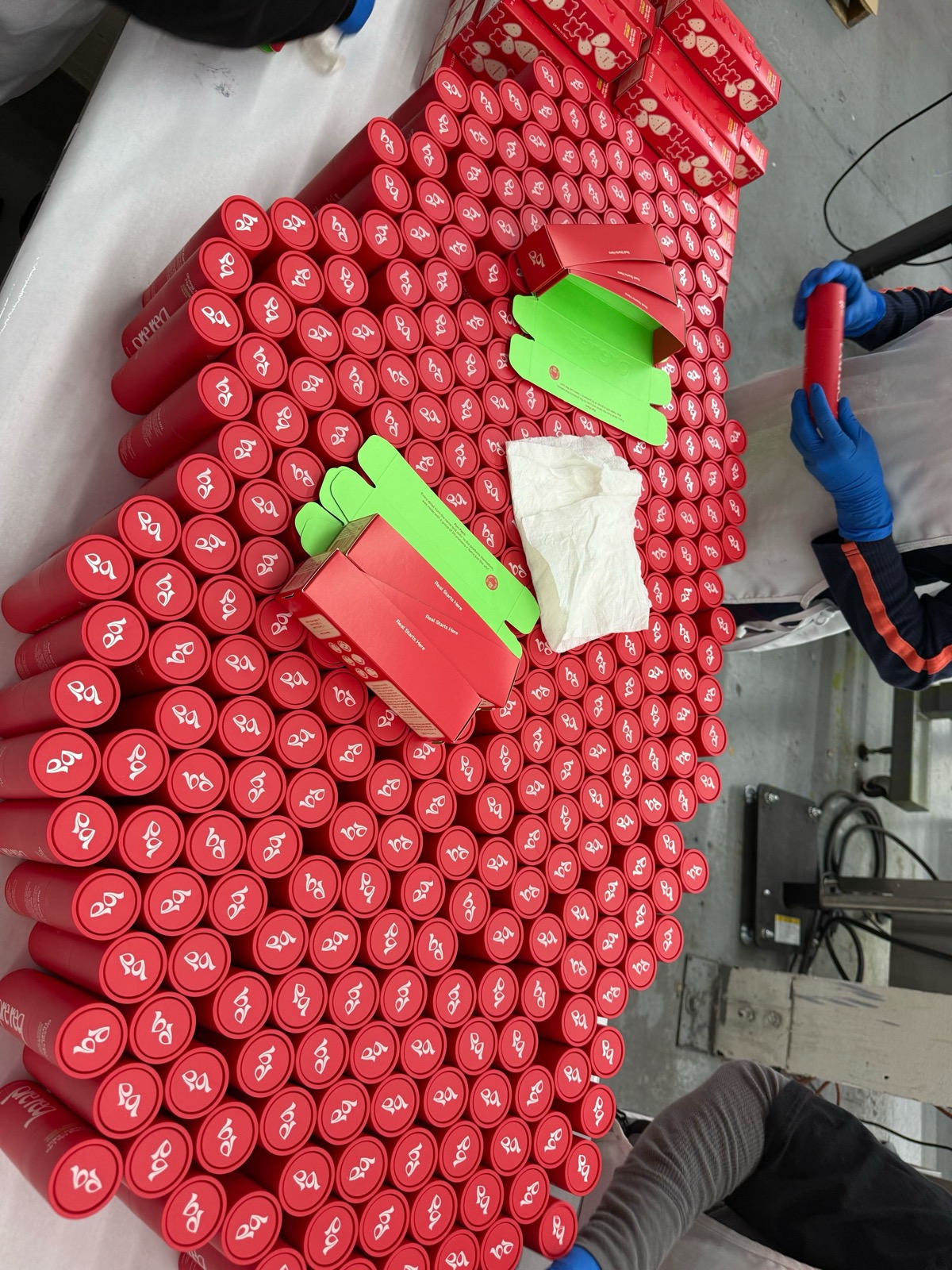 Prereq bottles on the production line