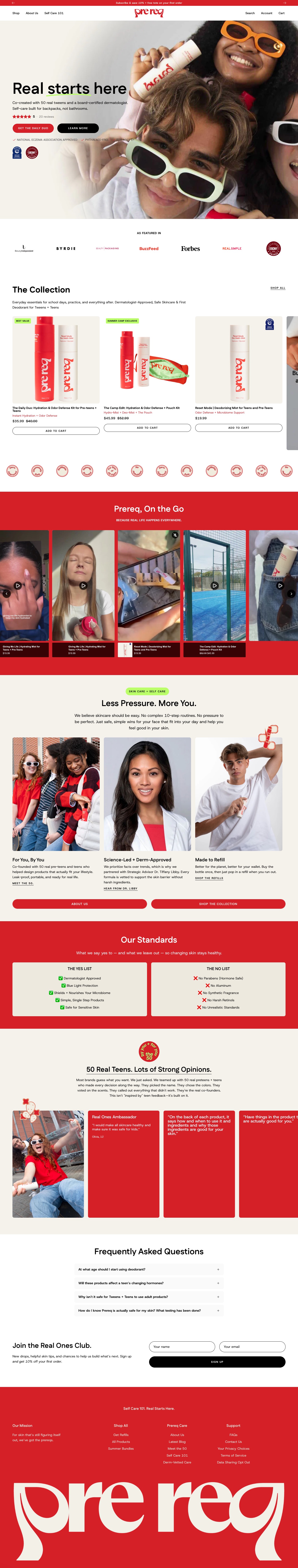 prereqcare.com homepage